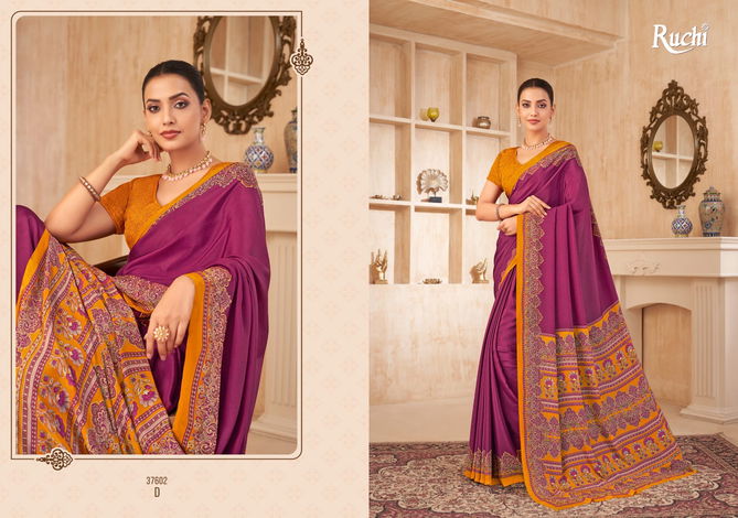 Vivanta Silk 38 By Ruchi Silk Crepe Printed Sarees Wholesale Shop In Surat